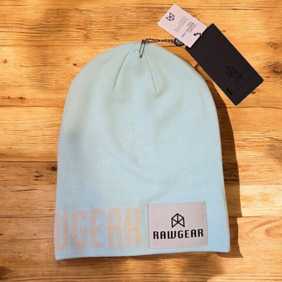 Rawgear Other - RawGear Beanie Stocking Hat Mens One Size Baby Blue Knit Logo RG623 Unisex NWT‎